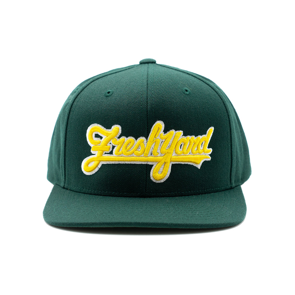 Dad Hat - Oakland Flag Embroidered in Yellow, Strapback, Green